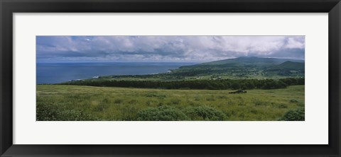 Framed High angle view of trees on a landscape, Easter Island, Chile Print