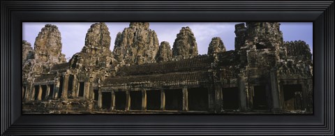 Framed Facade of an old temple, Angkor Wat, Siem Reap, Cambodia Print