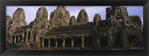 Framed Facade of an old temple, Angkor Wat, Siem Reap, Cambodia Print