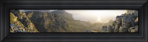 Framed High angle view of a coastline, Camps Bay, Table Mountain, Cape Town, South Africa Print