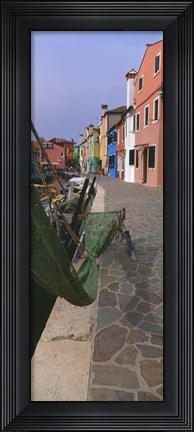 Framed Houses along a road, Burano, Venetian Lagoon, Italy Print