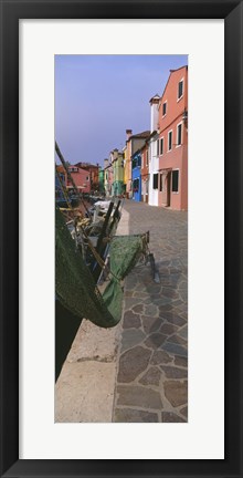 Framed Houses along a road, Burano, Venetian Lagoon, Italy Print