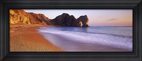 Framed Rock formations on the seaside, Durdle Door, Dorset, England Print