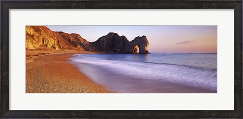 Framed Rock formations on the seaside, Durdle Door, Dorset, England Print