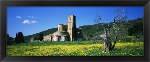 Framed San Antimo Monastery, Tuscany, Italy Print