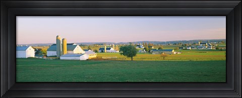 Framed Amish Farms, Lancaster County, Pennsylvania Print