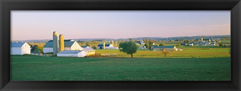 Framed Amish Farms, Lancaster County, Pennsylvania Print