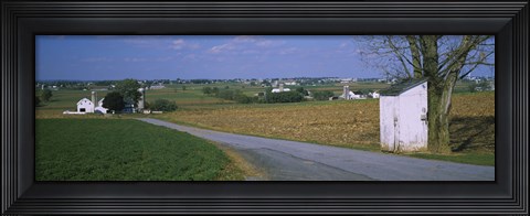 Framed Road through Amish Farms, Pennsylvania Print