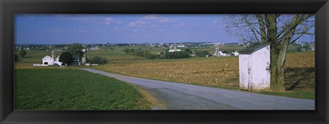 Framed Road through Amish Farms, Pennsylvania Print