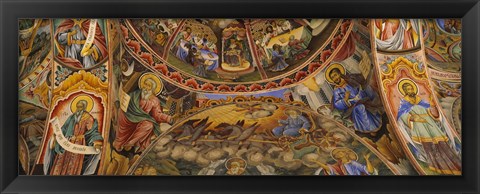 Framed Fresco on the ceiling of the Rila Monastery, Bulgaria Print