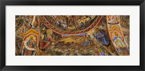 Framed Fresco on the ceiling of the Rila Monastery, Bulgaria Print