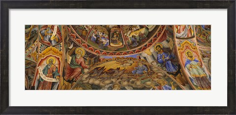 Framed Fresco on the ceiling of the Rila Monastery, Bulgaria Print
