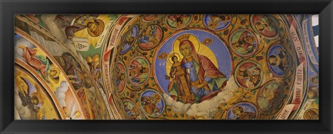 Framed Fresco on the ceiling of a monastery, Rila Monastery, Bulgaria Print