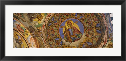 Framed Fresco on the ceiling of a monastery, Rila Monastery, Bulgaria Print