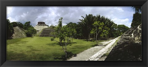 Framed Old ruins of a temple in a forest, Xunantunich, Belize Print