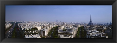 Framed High angle view of a cityscape, Paris, France Print