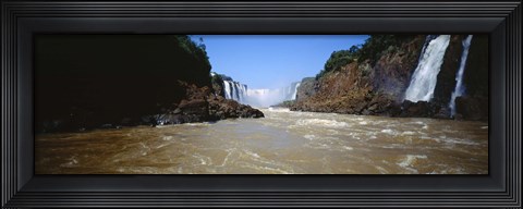 Framed Waterfall in a forest, Iguacu Falls, Argentina Print