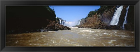 Framed Waterfall in a forest, Iguacu Falls, Argentina Print