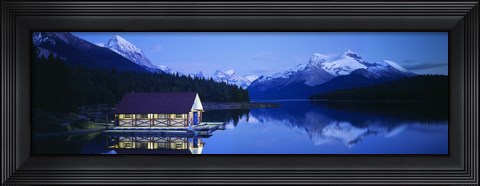 Framed Maligne Lake, Jasper National Park, Alberta, Canada Print