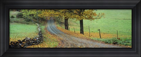 Framed Highway passing through a landscape, Old King&#39;s Highway, Woodstock, Vermont, USA Print