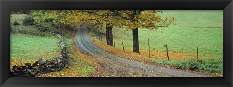 Framed Highway passing through a landscape, Old King&#39;s Highway, Woodstock, Vermont, USA Print