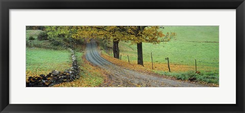 Framed Highway passing through a landscape, Old King&#39;s Highway, Woodstock, Vermont, USA Print