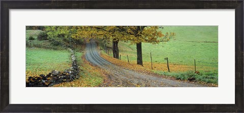 Framed Highway passing through a landscape, Old King&#39;s Highway, Woodstock, Vermont, USA Print