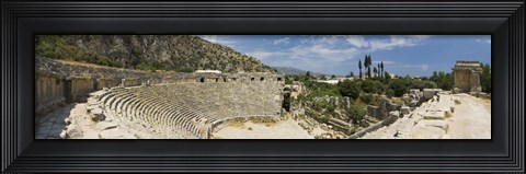 Framed High angle view of the old ruins of an amphitheater, Myra, Lycia, Antalya Provence, Turkey Print