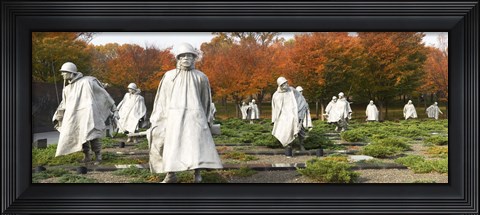 Framed Statues of army soldiers in a park, Korean War Memorial, Washington DC, USA Print