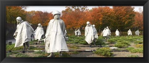 Framed Statues of army soldiers in a park, Korean War Memorial, Washington DC, USA Print