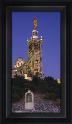 Framed Low angle view of a tower of a church, Notre Dame De La Garde, Marseille, France Print