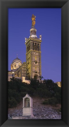 Framed Low angle view of a tower of a church, Notre Dame De La Garde, Marseille, France Print