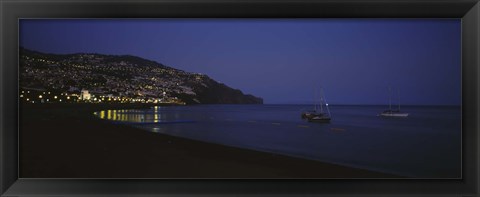 Framed Sailboats in the sea, Funchal, Madeira, Portugal Print