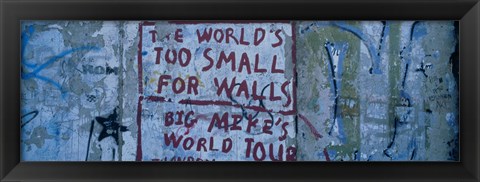 Framed Graffiti on a wall, Berlin Wall, Berlin, Germany Print