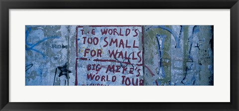 Framed Graffiti on a wall, Berlin Wall, Berlin, Germany Print