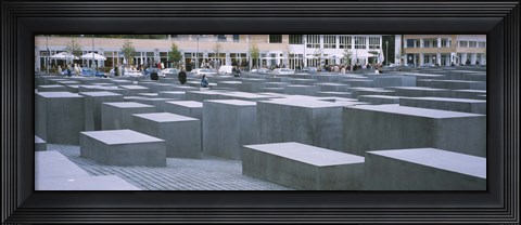 Framed Group of people walking near memorials, Memorial To The Murdered Jews of Europe, Berlin, Germany Print