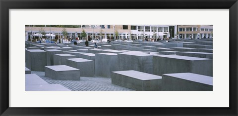 Framed Group of people walking near memorials, Memorial To The Murdered Jews of Europe, Berlin, Germany Print