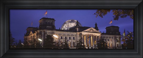 Framed Facade of a building at dusk, The Reichstag, Berlin, Germany Print