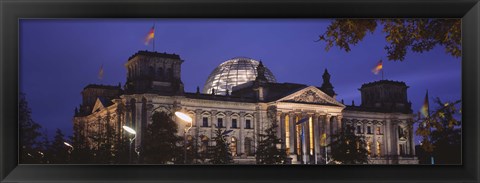 Framed Facade of a building at dusk, The Reichstag, Berlin, Germany Print