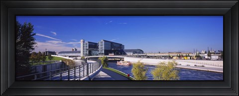 Framed Footpath along a river, Spree River, Central Station, Berlin, Germany Print