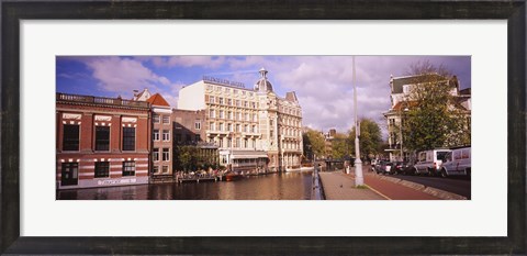 Framed Buildings along a water channel, Amsterdam, Netherlands Print