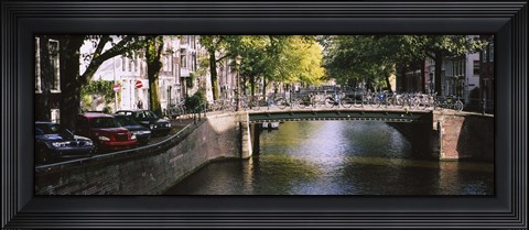 Framed Bridge across a channel, Amsterdam, Netherlands Print