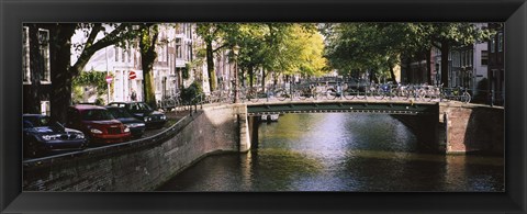 Framed Bridge across a channel, Amsterdam, Netherlands Print