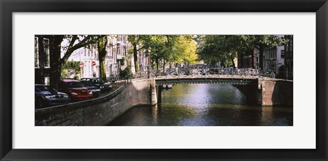 Framed Bridge across a channel, Amsterdam, Netherlands Print