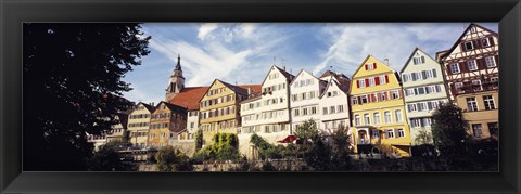 Framed Low angle view of row houses in a town, Tuebingen, Baden-Wurttembery, Germany Print