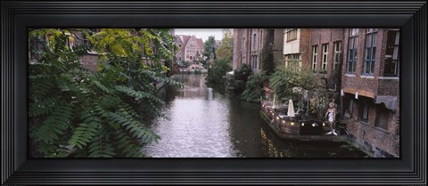 Framed Buildings along a canal, Ghent, Belgium Print