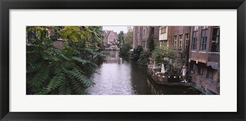 Framed Buildings along a canal, Ghent, Belgium Print
