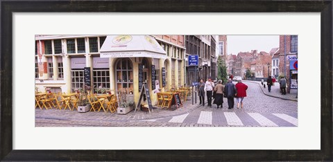 Framed Tourists walking on the street in a city, Ghent, Belgium Print