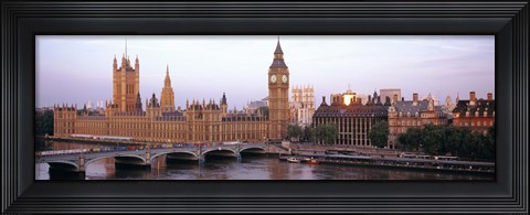 Framed Arch bridge across a river, Westminster Bridge, Big Ben, Houses Of Parliament, Westminster, London, England Print