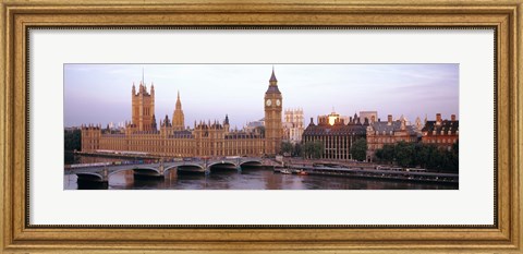 Framed Arch bridge across a river, Westminster Bridge, Big Ben, Houses Of Parliament, Westminster, London, England Print